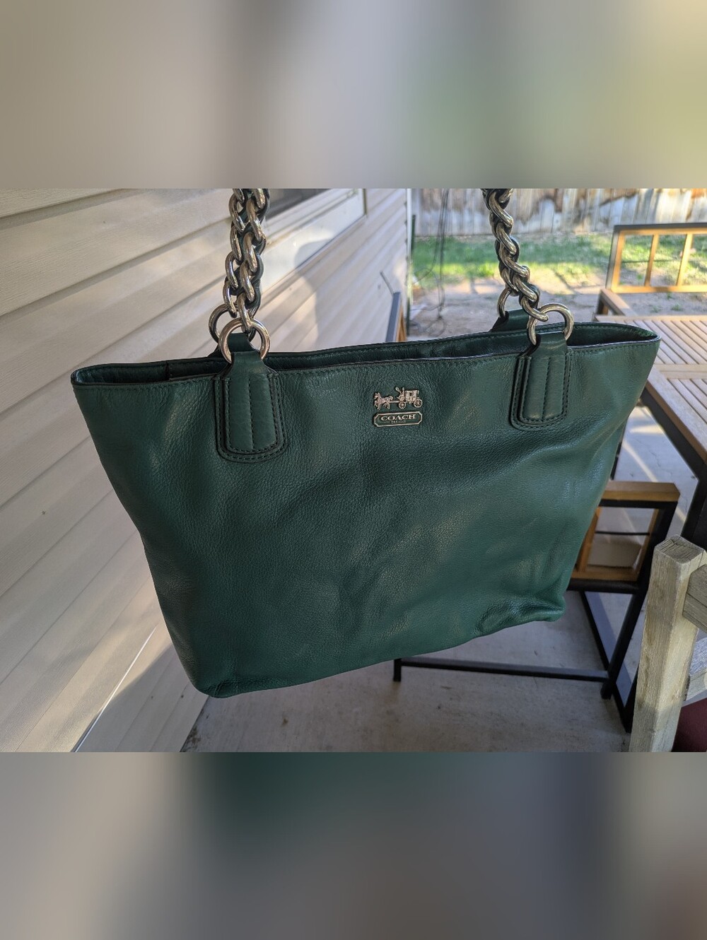 Coach - Madison Chain Tote C1294-20466 - Jade Green Leather - Mint Condition